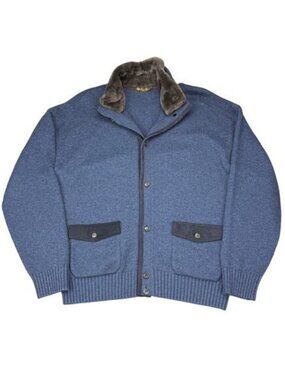 LORO PIANA Castorino Fur Cashmere Bomber Jacket Size XL / 54